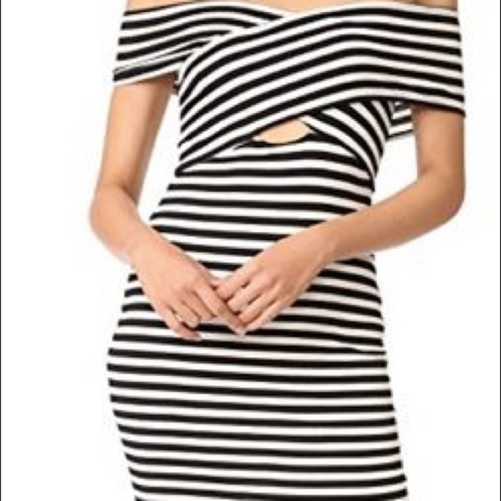 Clayton black and white mini dress